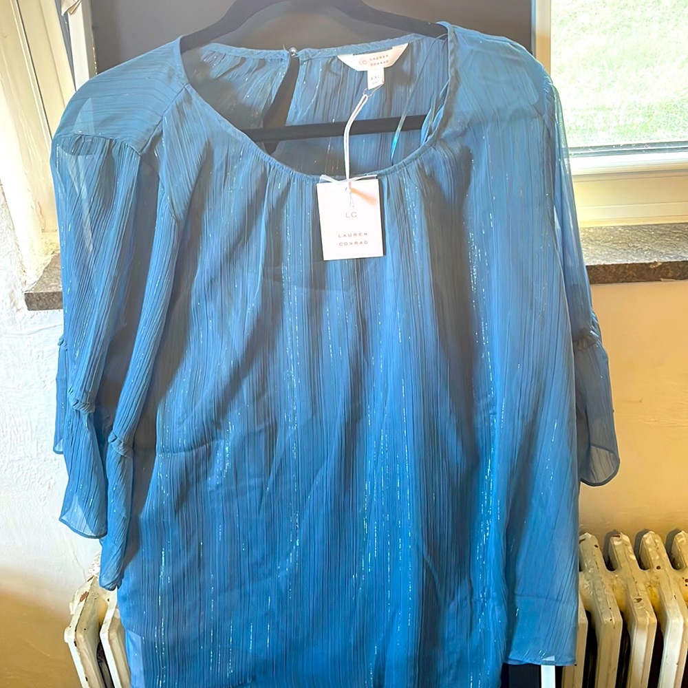 NWT Lauren Conrad cornflower blue blouse